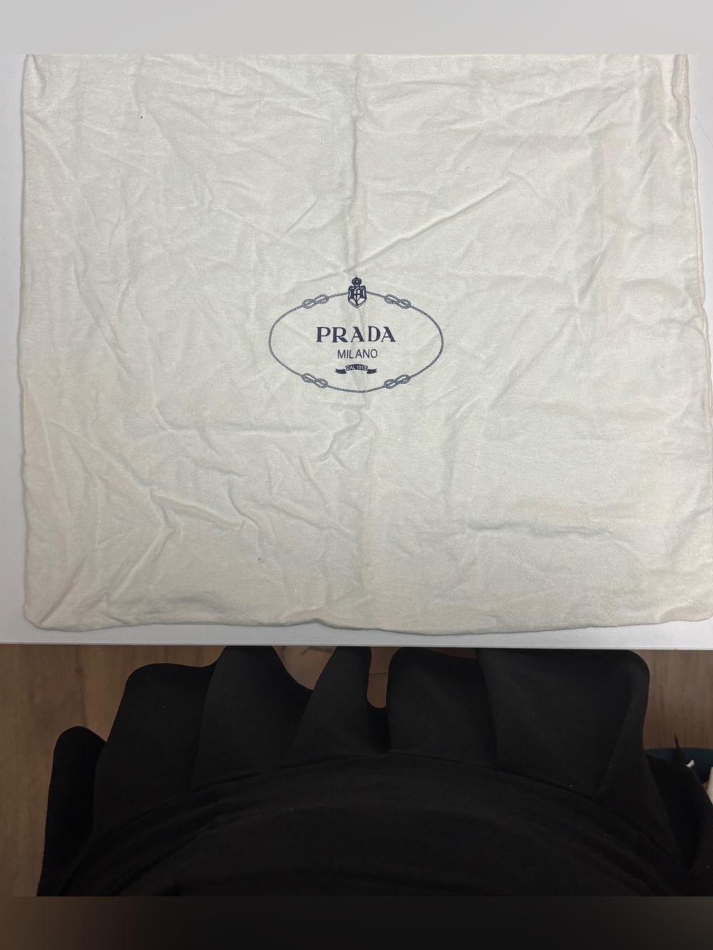 Prada Cream Storage Dust Bag with Navy Logo
